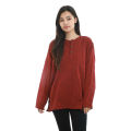 Maroon Cotton Round Neck Full Sleeve Side Pocket Design Shirts For Women. 