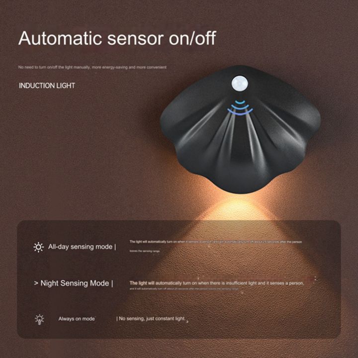 Night%20Light%20Motion%20Sensor%20Shell%20Shaped%20Spotlight%20Rechargeable%20Bedroom%20Corridor%20Staircase%20Mural%20Decorative%20Light%20White%20-%20Image%204