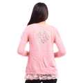 Peach Color Woolen Round Neck Full Sleeves Plain Sweater For Women. 
