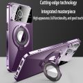 For iPhone 14 Pro Max 15 13 12 11 Magnetic Magsafe Plating Plain Phone Case Cover with Ring Holder. 