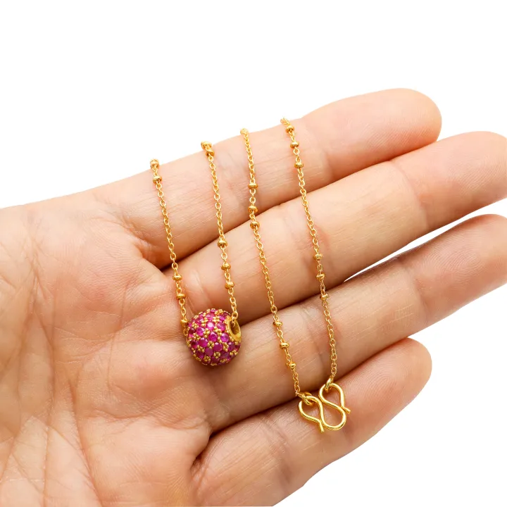 Gold%20Plated%20Panchadhatu%20Chain%20With%20White%20Stone%20Ball%20Locket%20For%20Women%20-%20Image%206