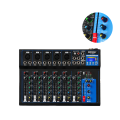 BOMGE F7 Bluetooth Portable Audio Mixer  DJ Sound Mixing Console MP3 Jack 48V Power for Computer Recording, 7-Channel Bands Mixing Boards For Studio Recording. 