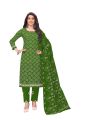 Kurta Suruwal With Shawl Set For Women Printed (Unstitched). 