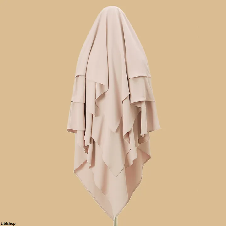 LibishopNew%20Plain%20Three-Layer%20Chiffon%20Hijab%20Prayer%20Khimar%20Solid%20Color%20Arabian%20T%C3%BCRkiye%20Shawl%20Headscarf%20136*120cm%20-%20Image%207