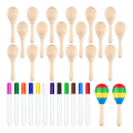 20Pcs DIY Wooden Maracas for Kids, Mini Maracas for Mexican Fiesta Party Favors with 12Pcs Multicolor Pens, Party. 