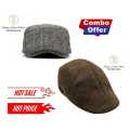 Combo Pack New Hot British Style Brand Gentleman'S Baburam Casual Beret Hat Flat Sun Cap For Men(Color Vary) By Bajrang. 