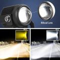 Original HJG Mini Drive LED Fog Light For Cars and Bikes Dual Color (White & Yellow) With Cooling Fan 2Pcs.. 