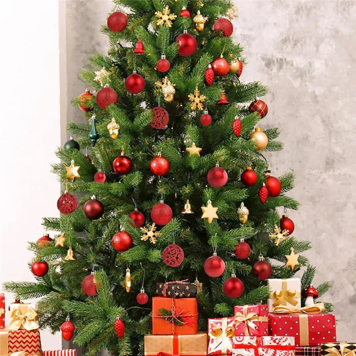 101Piece%20Red%20Christmas%20Ball%20Ornaments,%20Decorative%20Baubles%20Hanging%20for%20Christmas%20Tree%20-%20Image%202