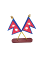 Cross Nepal National Flag Stand. 