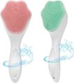 Silicone Face Scrubber 2 Pack Face Brush Exfoliating Brush, Coldairsoap Silicone Facial Cleansing Brush, Handheld Face Wash Brush for Pore Cleansing, Face.... 