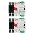 2X Photovoltaic Solar Power ATS Automatic Transfer Switch Din Rail 2P 63A AC220V ATS PV System Power to City Power. 