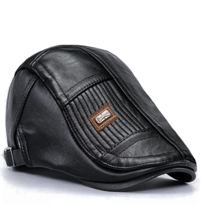 Casual%20Leather%20Skin%20Friendly%20Soft%20Classic%20Design%20Men's%20Flat%20Cap%20-%20Image%209