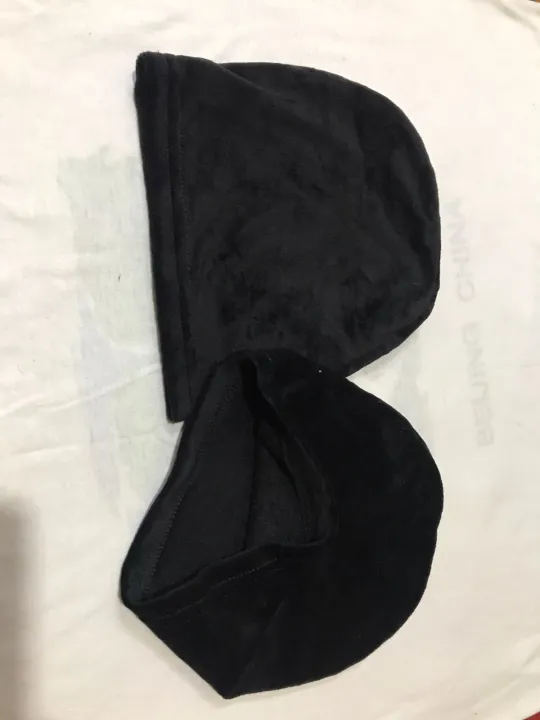 Cotton%20Helmet%20Cap(Free%20Size%20Black)%20/Warm%20Winter%20Skull%20Cap%20Solid%20Color%20Velvet%20Hat%20Slouchy%20Beanie%20Cap%20-%20Image%203