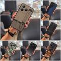 Wrist Strap Dirt-resistant Phone Case For Realme C63 4G/C61 4G Simple Phone Holder Fashion Design Nature Geometry. 
