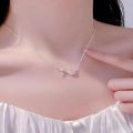 1 Pcs Silver Plated Opal Zircon Tulip Flower Charm Pendant Necklace For Women Girls Jewelry Choker - Cute Tulip Flower Silver Necklace (Best Gift Ever). 
