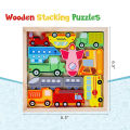 [16.6 x 16.6 cm] 12 Pieces 3D WOODEN Shapes Stacking Square Puzzle, Early Learning & Education Cognition Toys Jigsaw Montessori Puzzles for Kids in Various Designs MINICO MI-044. 