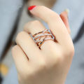 【Mega Ring Rose Gold Plated Diamond Zircon Multi-layer Ring Women's Elegant Fresh Ring Index Jewelry. 