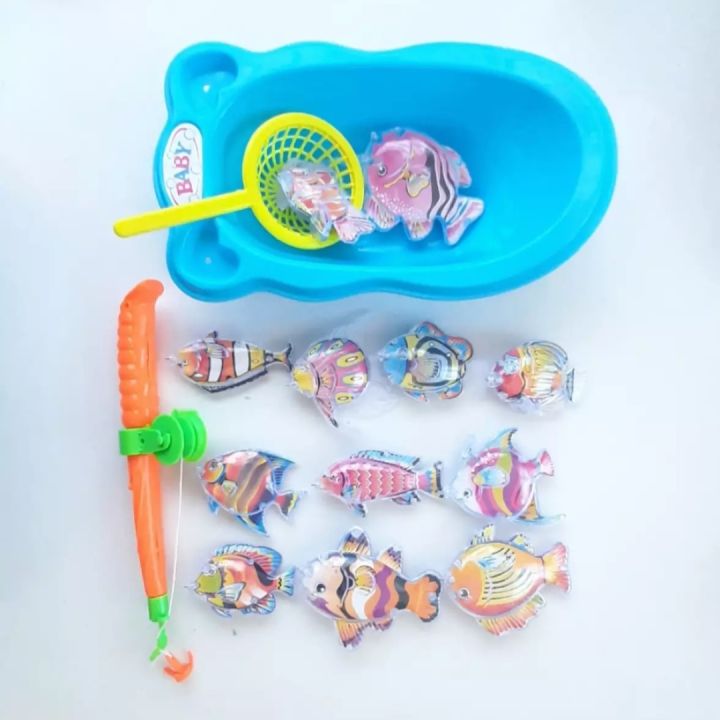 Magnetic Fishing Game, Fishing Toy, Fishing Game, Waterproof Magnet Fishing Game, Plastic Floating Fish for Kids, Bath Toy
