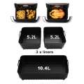 Hot Rectangle Silicone for Ninja DZ071/AF500UK Basket Replacement Dishwasher Safe Air Fryer Liners. 