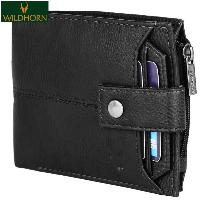 WILDHORN Nepal Top Grain 100% Genuine Leather Wallet for Men with RFID Blocking and Zip Wallet with 9 Card Slots and 2 ID Slots (WH 2084)