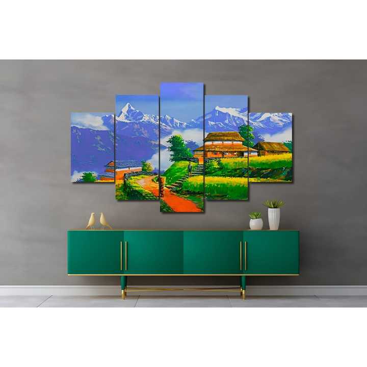 5 Panal Painting Design Canvas For Wall Decoration