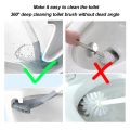 Silicone Toilet Bowl Cleaner Brush With Non-Slip Long Handle, Bendable Golf Head Toilet Brushes for Bathroom Deep Cleaning. 