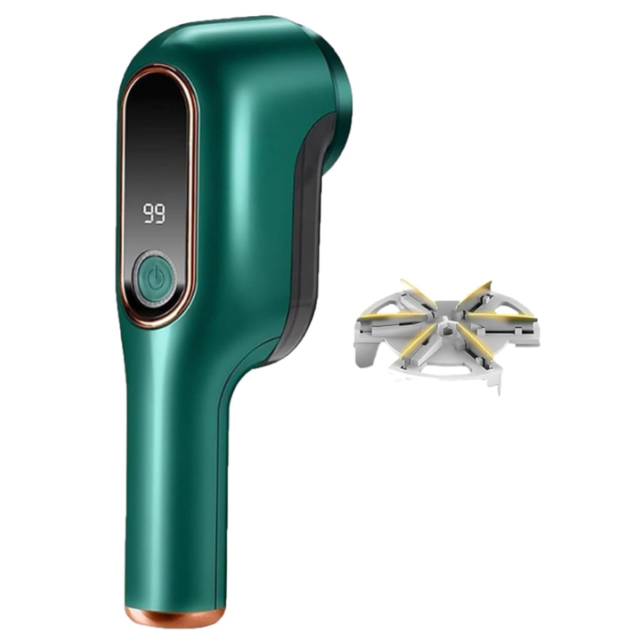 1 PCS Electric Lint Remover Rechargeable Lint Remover Intelligent Digital Display Lints Shaver Digital Power Displa Green