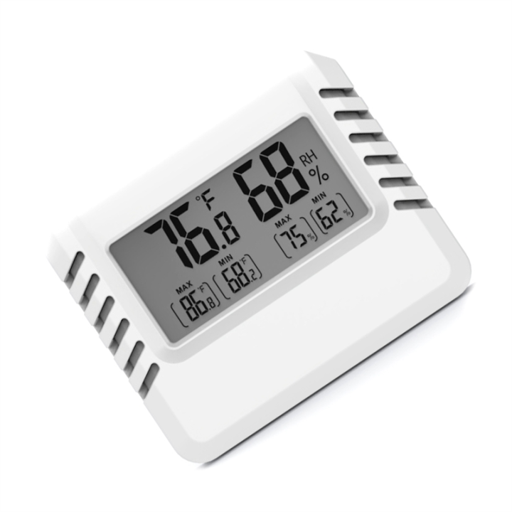 Ultra-Thin Thermometer Hygrometer Mini Thermometer Hygrometer with Bracket White