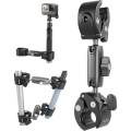 TELESIN Double Clamp Mount Bicycle and Motorcycle Mount for GoPro Hero 13 12 11 10 9 8 7 6 5 4 3, Handlebar Mount for DJI Osmo Action 5 Pro 4 3 Pocket 3 Insta360 X4 X3 Action Camera. 