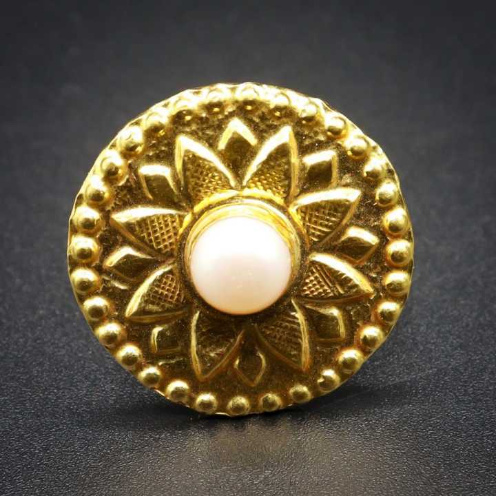 Pure Gold Ring White Stone With Panchadhatu Handle For Women