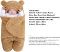Newborn Baby Hooded Blanket Sleeping Bag Sack Swaddle Infant Winter Warm Fleece Receiving Blanket with Legs Knit Stroller Wrap. 