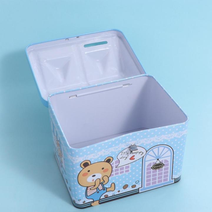 Currency Box Metal House Shape Cute Creative House Coin Box with Key ...