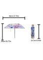 Double Sided Flower Print 3 Folding Reverse UV Umbrella With Portable Handbag  (Color As Per Availability). 