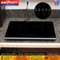 Swifton  Double 2 Induction Cooktop  Anti overflow Protection System Keep Warm Child Lock Timer SN-i20DH. 