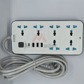 3000W Silvertek Multiplug with 1-C-Type, 3-USB & 6-charging port | 3 meter wire | Suitable for all the home appliances (Washing machine, freeze, TV, Iron) | Extension Cord 634U. 