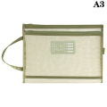 Nylon Mesh File Bag A4 Transparent Zipper Test Paper Information Bag Office Stud WANNA. 