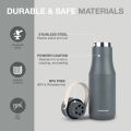 Locknlock Metro Thermos Bottle ( Thermal Vacuum Flask ) Double Wall Insulated Stainless Steel For Hot And Cold Drinks With Silicone Handle 470ml. 