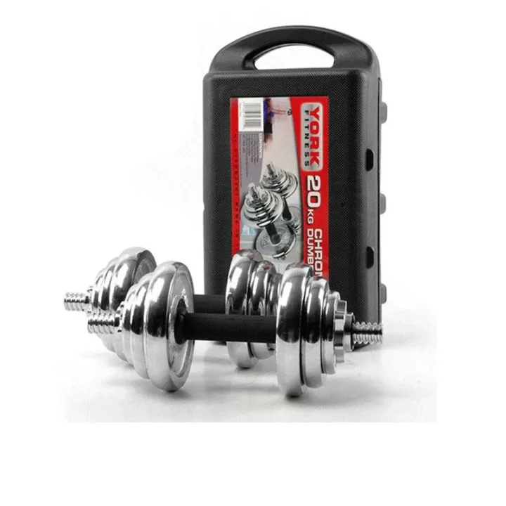SPN's%20YORK%2020%20Kg%20Adjustable%20Chrome%20Dumbbell%20Set%20With%20Barbell%20Connector%20%7C%20Adjustable%20Dumbbell%20With%20Easy%20Grip%20Handle%20&%20Barbell%20Connector%20-%2020Kg%20-%20Image%206