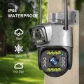 Wifi 4MP Dual Lens 4G IP Night Vision Camera Surveillance 1080P Full HD Automatic Outdoor Smarthome PTZ CCTV Camera V380 Pro. 