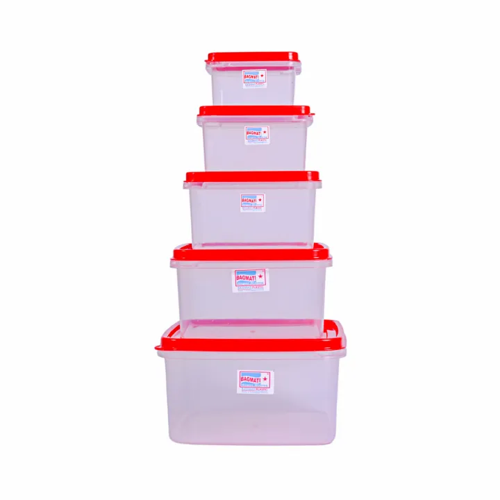 Bagmati%20Set%20Of%205%20Square%20Plastic%20Container%20%7C%20Multipurpose%20Transparent%20Plastic%20Container%20With%20Air%20Tight%20Lid%20-%205%20Pcs%20-%20Image%203