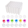 JAERBEE 400 Strips Paint Pots Strips,300 Pots 2Ml/0.07 Oz Empty Paint Cup Pots with Lids, for Classrooms Paintings Art Festivals. 