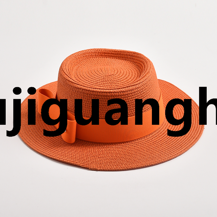 Xujiguanghui%20NEW%20Spring%20Summer%20Straw%20Hats%20for%20Women%20Round%20Bumpy%20Surface%20Flat%20Top%20Bowknot%20Dress%20Cap%20Travel%20Beach%20Sun%20Hat%20Gorra%20-%20Image%208
