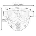 2-in-1 Detachable Motorcycle Helmet Goggles and Mask. 