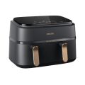 Philips Air Fryer NA352/0, 9L Capacity,2750 Watt, Dual Basket 6 L & 3 L , 8 Preset Menus, Intuitive Touch Control, 90% Less Oil, 500+ Recipes, Extra Large. 