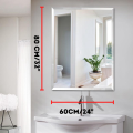 Distortion-Free Bathroom Mirror 60x80 cm | Wall Mounted Rectangular Mirror for Bathroom, Bedroom, Living Room, Hallway, and Office. 