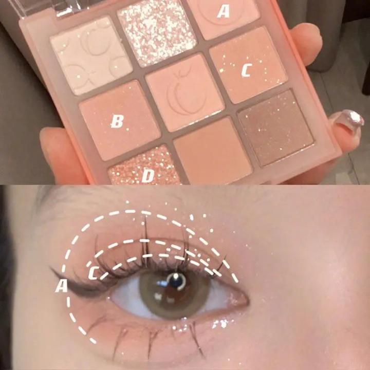 Cream%20Peach%20Eyeshadow%20Palette%20Sequins%20Pearlescent%20Eye%20Contour%20Glitter%20Pigment%20Shadow%20Pallete%20Cute%20Makeup%20Beauty%20Cosmetics%20-%20Image%202