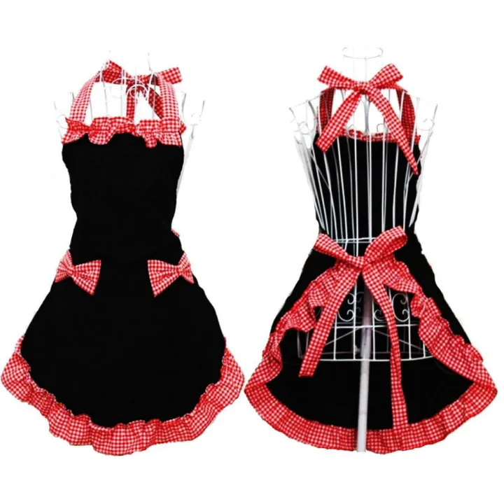 Red/Black%20Uniform%20Apron%20Cute%20And%20Sweet%20Polyester%20Hanging%20Neck%20Apron%20Adjustable%20Apron%20for%20Cafe%20%20Specialty%20Restaurant%20Flower%20Shop%20Art%20Training%20Class%20Shopping%20Guide%20Event%20Display%20Service%20Bakery%20Studio%20-%20Image%203