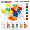 Diffused 5mm Led Diode Kit White Red Green Blue Yellow Orange 2V 3V Bulb Light Emitting Assortment Set Diy Arduino Circuit. 