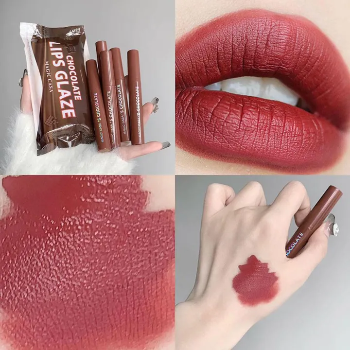 5%20Pcs%20Chocolate%20Lip%20Glaze%20Lipstick%20Matte%20Lip%20Matte%20Moisturizing%20Lip%20Gloss%20Waterproof%20Lip%20Glaze%20Set%20Mist%20Matte%20-%20Image%203