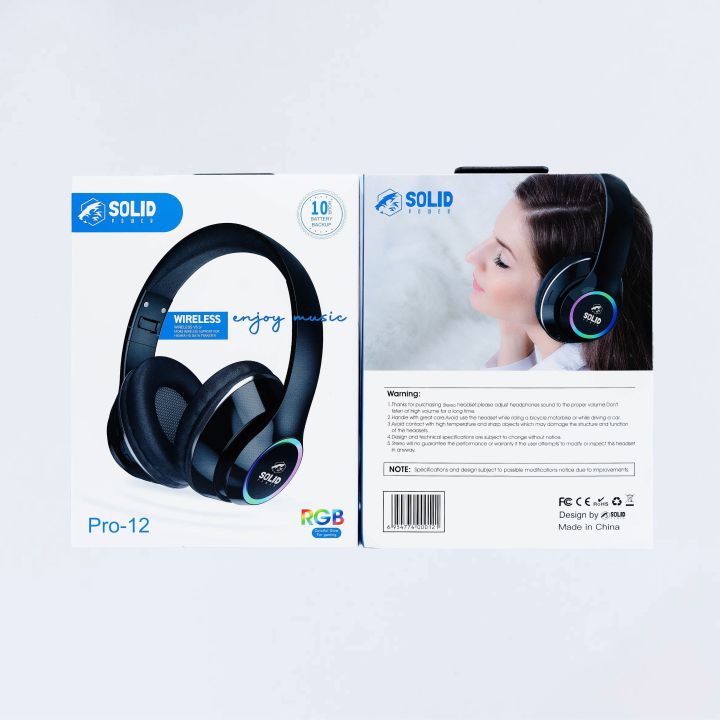 SOLID POWER RGB Wireless Headphone (PRO-12) | Daraz.com.np